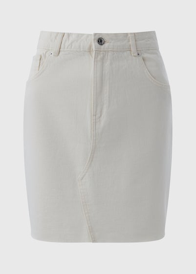 Ecru Denim Mini Skirt
