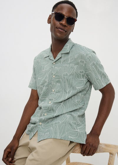 Sage Floral Embroidered Shirt