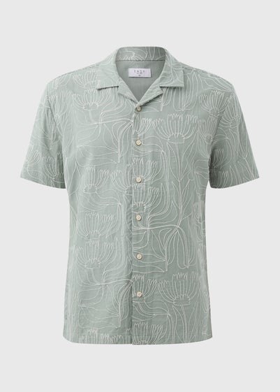 Sage Floral Embroidered Shirt