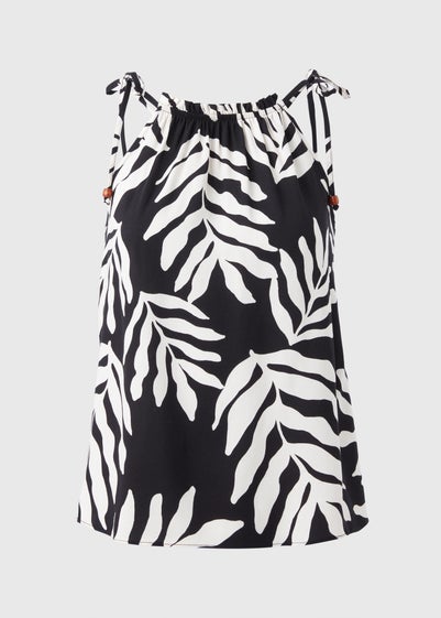 Black Leaf Print Cami Top
