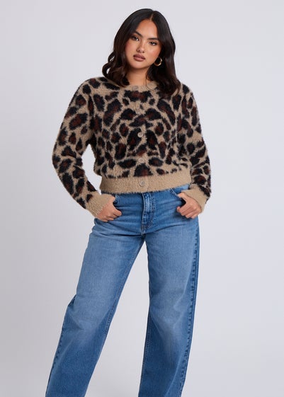 Urban Bliss Brown Leopard Print Cardigan