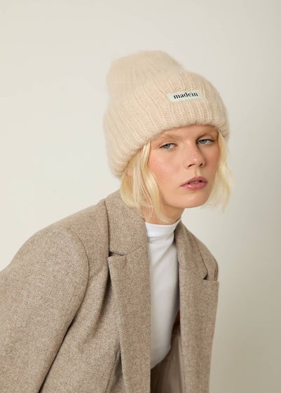 Madein Cream Boucle Knit Kiersten Beanie