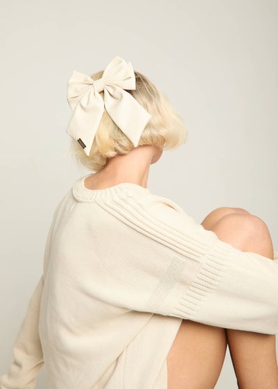 Madein Cream Luxe Polly Bow with Golden Accent