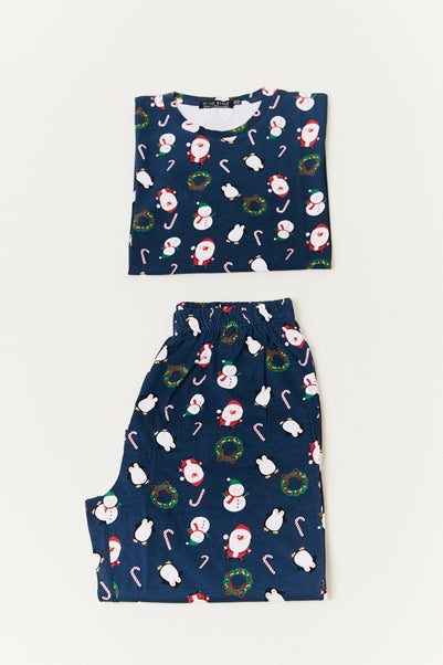 In The Style Navy Kids Festive Print Matching Family Pyjama Set (2-15 yrs)