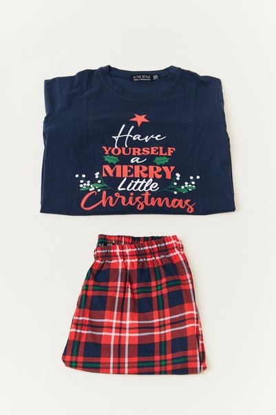 In The Style Multi Slogan Print Matching Family Pyjama Set