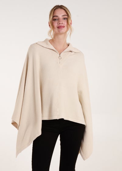 Blue Vanilla Stone Half Zip Cape