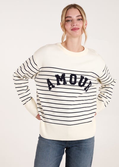 Blue Vanilla Ivory Amour Towelling Jumper