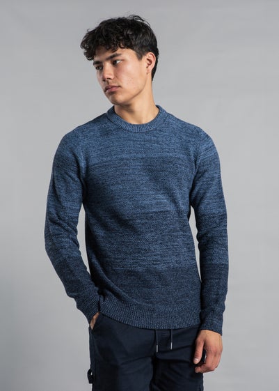 Tokyo Laundry Blue Colour-Block Crew Neck Knit Jumper