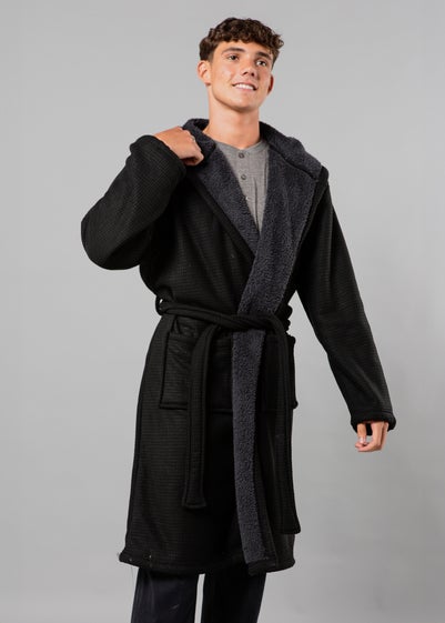 Tokyo Laundry Black Waffle Dressing Gown