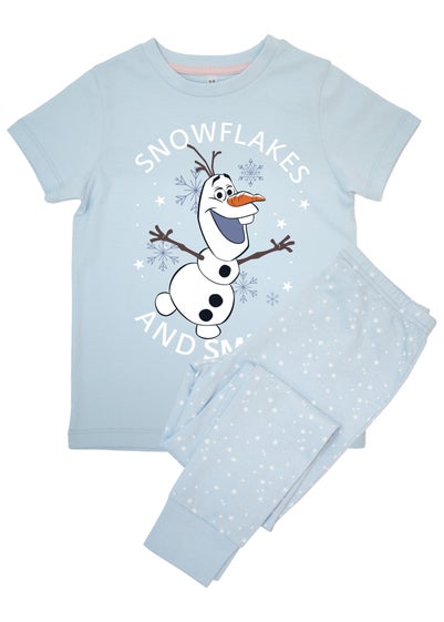 Disney Frozen Olaf Snowflakes & Smiles Kids Blue Stars Pyjamas (3-8 Years)