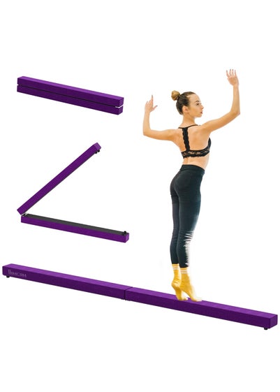 HOMCOM Balance Beam Trainer Fold Performance Gymnastics Suede Home