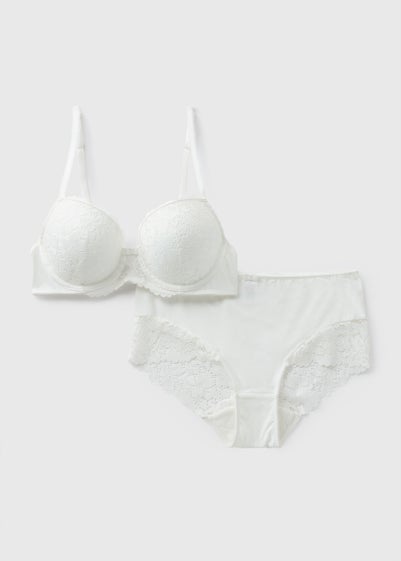 White Lace Detail Midi Knickers