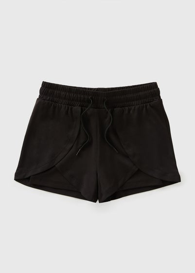 Girls Black Runner Shorts (7-15yrs)