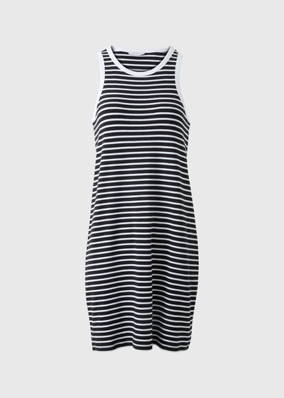Black Stripe Racer Back Mini Dress