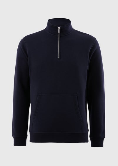 Navy Funnel 1/4 Zip Sweatshirt