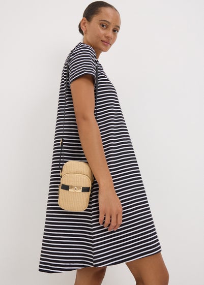 Black Stripe Mini T-Shirt Dress