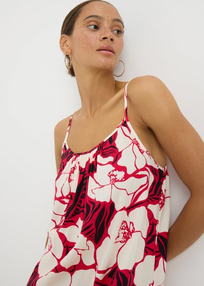 Pink Floral Mini Cami Dress