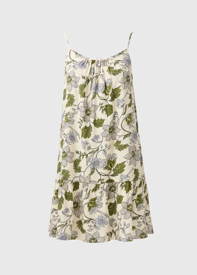 Cream Floral Mini Cami Dress
