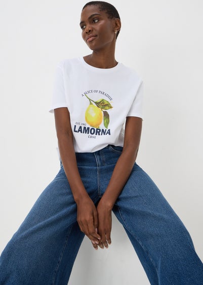 White Graphic Lemon T-Shirt