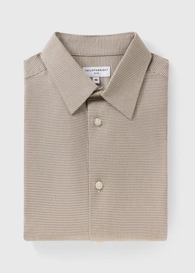 Taylor & Wright Stone Puppytooth Slim Fit Shirt
