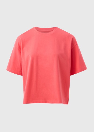 Coral Boxy Short Sleeve Top