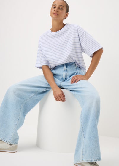 Blue Stripe Boxy T-Shirt