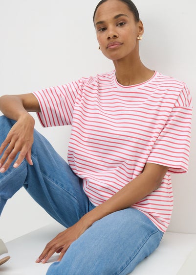 Orange Stripe Boxy T-Shirt