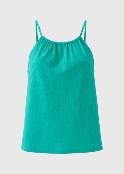 Green Textured Cami Co Ord Top