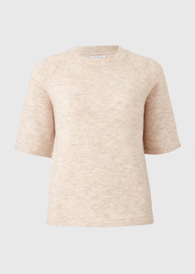 Cream Knit Spandex T-Shirt