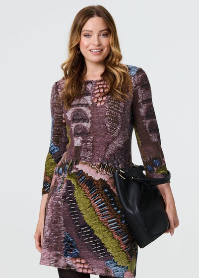 Izabel London Brown Printed Tunic Dress