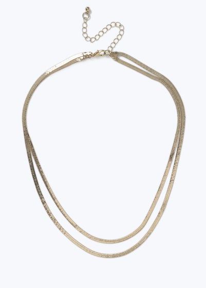 Muse Gold Double Snake Multirow Necklace