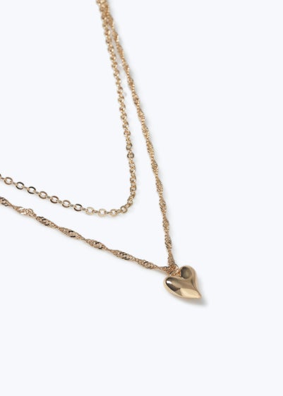 Muse Gold Heart Multirow Necklace