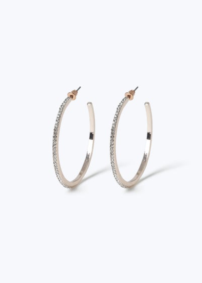 Muse Gold Rhinestone Hoop Earrings