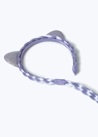 Muse Purple Cat Fake Hair Plait Headband