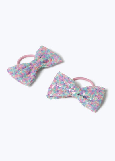 Muse 2 Pack Multicolour Sequin Bow Hair Bobbles