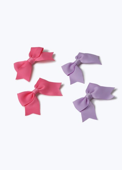 Muse Pink & Purple Small Bow Hair Clips