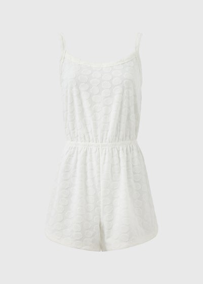 Cream Towelling Playsuit