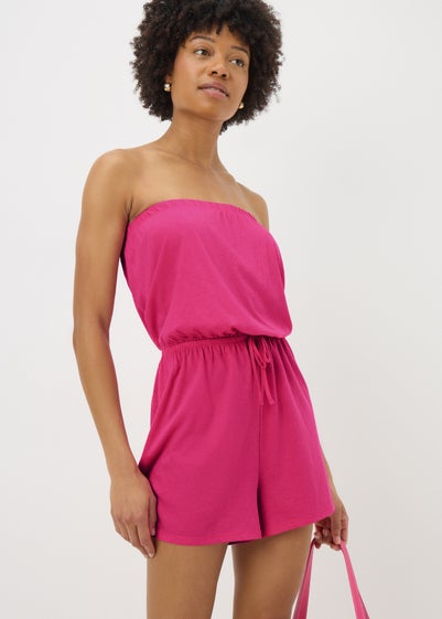 Pink Bandeau Playsuit