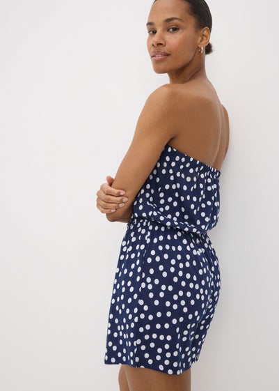 Navy Spot Print Playsuit