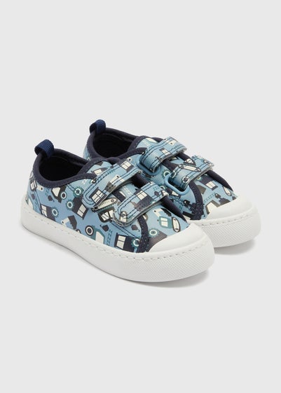Boys Blue Tractor Double Strap Shoes (Younger 4-12)