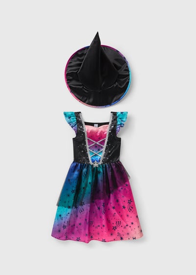Girls Pink Witch Costume (1-9yrs)