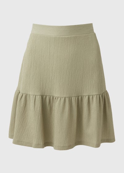 Sage Textured Tiered Mini SKirt
