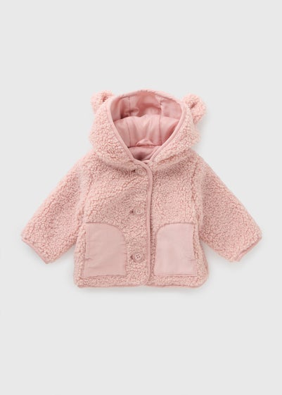 Baby Pink Borg Jacket (Newborn-23mths)