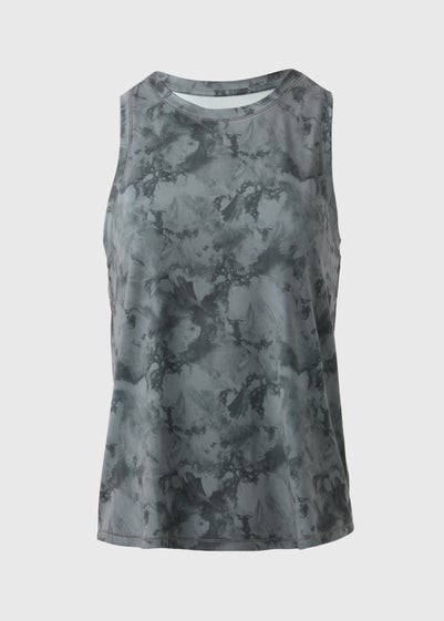 Souluxe Grey Smoke Print High Neck Vest Top