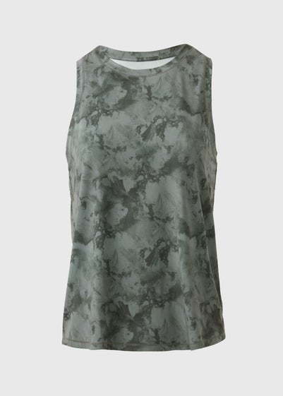 Souluxe Grey Smoke Print High Neck Vest Top