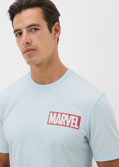 Marvel Blue Acid Wash T-Shirt