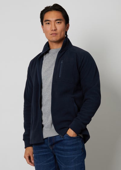 Threadbare Navy Zip Up Microfleece Jacket