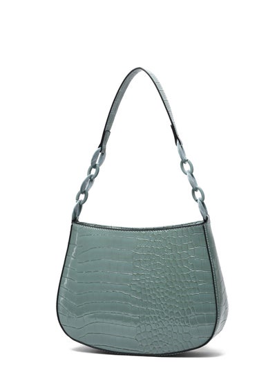 Raffaella Blue Croco Shoulder Bag