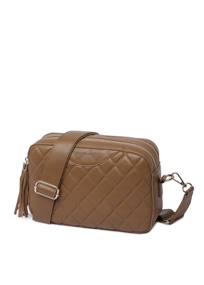 Raffaella Brown Quilted Cross Body Camera Bag