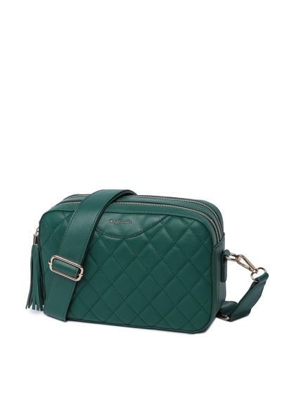 Raffaella Green Quilted Cross Body Camera Bag